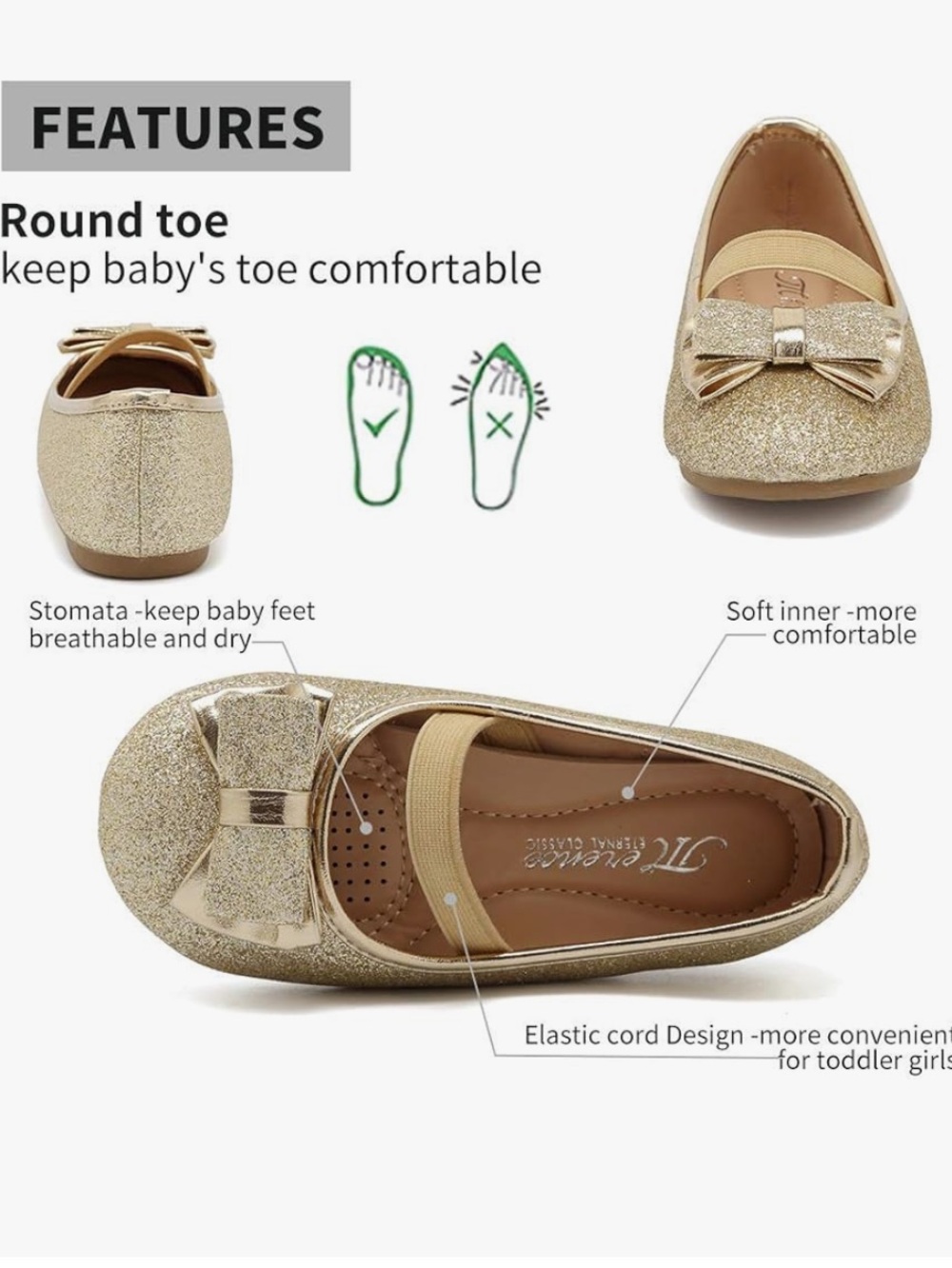Toddler Girls Ballet Flats Shoes Ballerina Bowknot Jane Mary